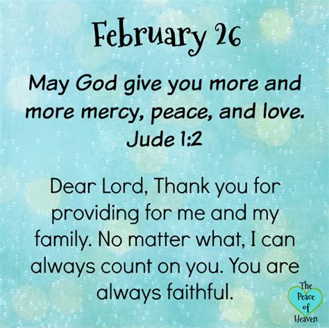 February 26 The Peace Of Heaven