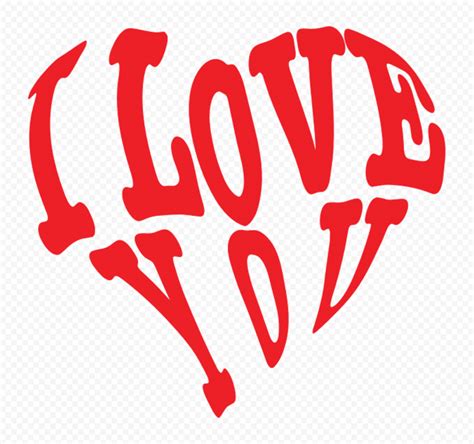 Hd I Love You Red Word Art Transparent Background Citypng
