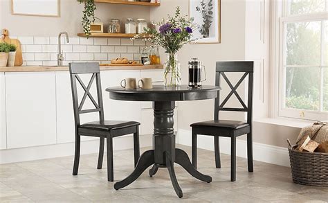 Suitable for use on all surfaces types. Kingston Round Grey Wood Dining Table with 2 Kendal Chairs ...
