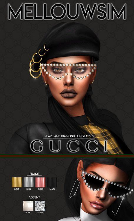 Mlsim Gucci Pearl And Diamond Sunglasses New Mesh Sims 4