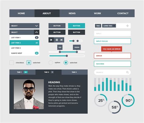 The Top 50 Free Flat Design Ui Kits And Templates