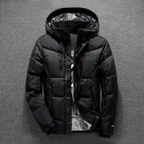 mens duck down jacket 2018 thick warm winter waterproof windproof removable hooded top quality