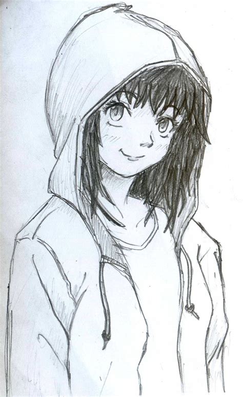 Hoodie Girl By Diyanahnadzree On Deviantart Anime Drawings Anime