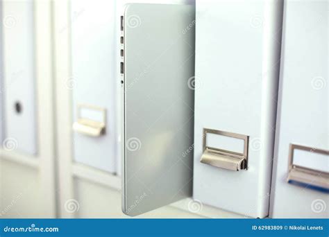 File Folders Standing On Shelves In The Stock Image Image Of Office