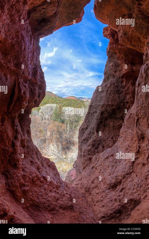 Red Rock Cave Stock Photo Alamy