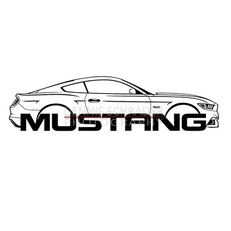 Car Svg Eps Png  16 Ford Mustang Gt Svg Illustration Car Etsy