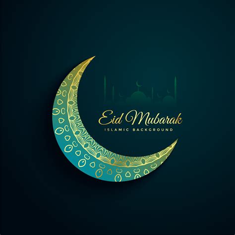 Beautiful Decorative Eid Mubarak Moon Background Download Free Vector
