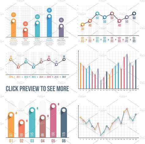 Bar And Line Charts Graphics Creative Market