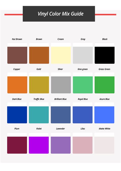 Free Color Mix Chart Templates And Examples Edit Online And Download