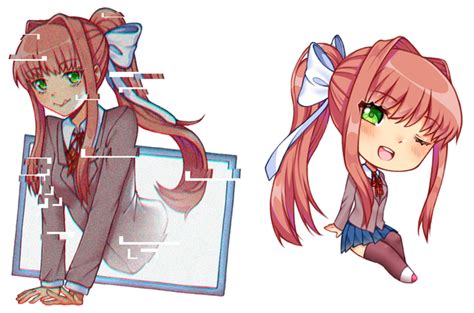 Monika Stickers For Sticker Pack That Will Be Done Soon Uwu