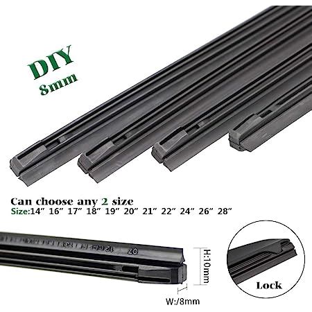 Amazon Com Aslam Wiper Blade Refills Mm For Frameless Windshield Wipers Cut To Size Set Of
