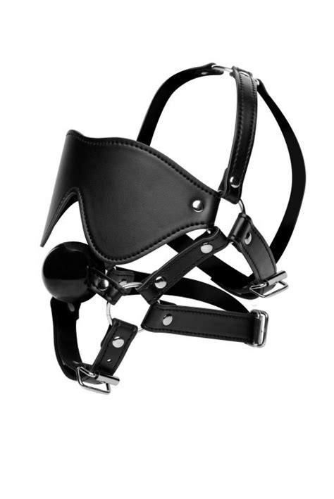 Strict Blindfold Harness And Ball Gag Ae909