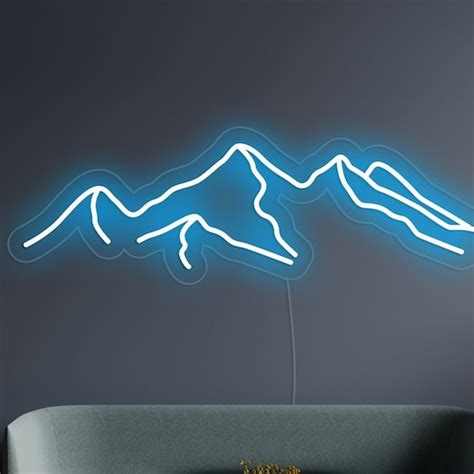 Mountains Neon Sign Led Neon Sign Wall Decor Wall Sign Etsy