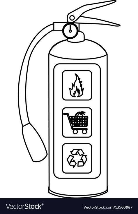 Sketch Silhouette Fire Extinguisher Icon Vector Image