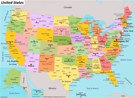 Usa Map Maps Of United States Of America With States State Capitals