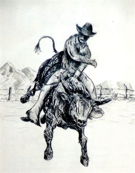 Bull Riding Sketches At Explore Collection Of Bull