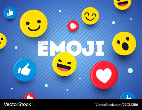 Abstract Flat Design Modern Emoji Background Vector Image