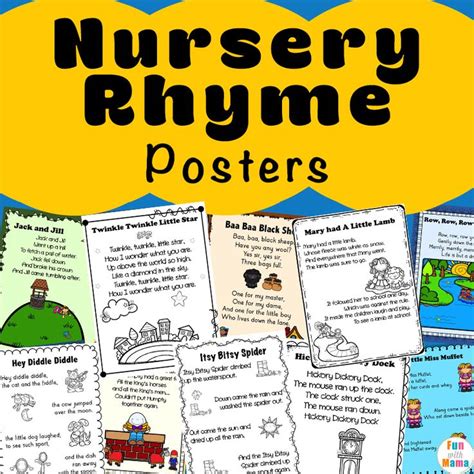 Nursery Rhymes Printables Posters Nursery Rhymes Preschool Nursery