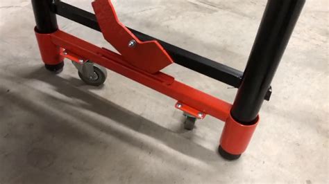 New Design For Retractable Casters On A Metal Bench Youtube