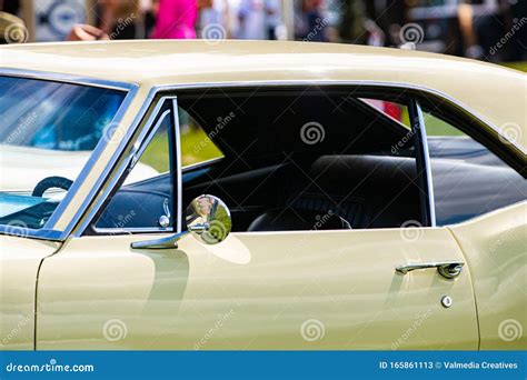 Antique Old White Muscle Car Side View Stock Image Image Of Outdoor