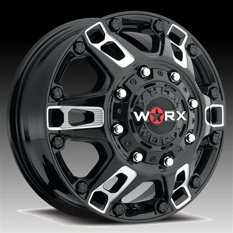 Worx Alloy 803 Beast Black Milled Dually Custom Wheels Rims 803bm