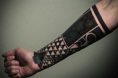 Triangles And Circles Blackwork Tattoo On Arm Best Tattoo Ideas Gallery