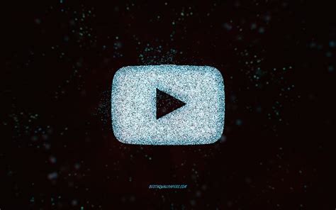 Download Wallpapers Youtube Glitter Logo Black Background Youtube