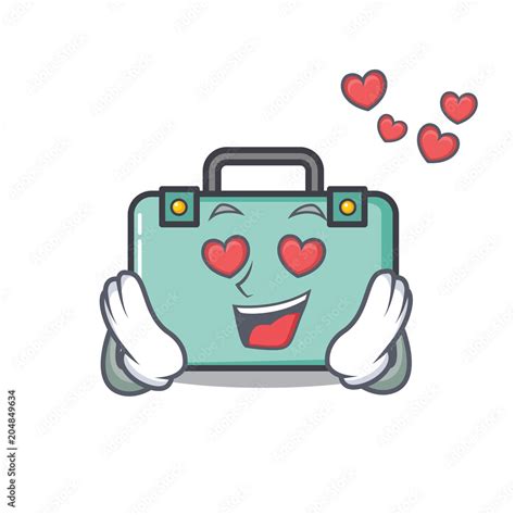 in love suitcase mascot cartoon style vector de stock adobe stock