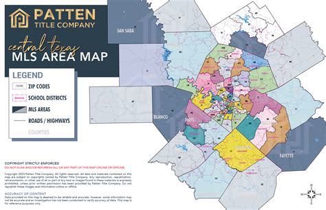 Map Central Texas Mls Areas With Zip Codes And School Districts Patten
