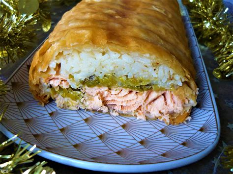 Feuilleté de Saumon aux Poireaux un peu comme un Koulibiac Mes