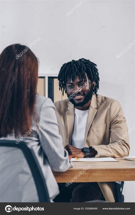 Selective Focus African American Recruiter Conducting Job Interview