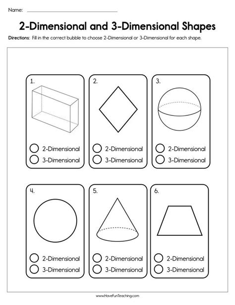 2 Dimensional And 3 Dimensional Shapes Worksheet Shapes Worksheets