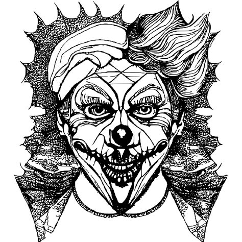 Scary Clowns Coloring Page · Creative Fabrica