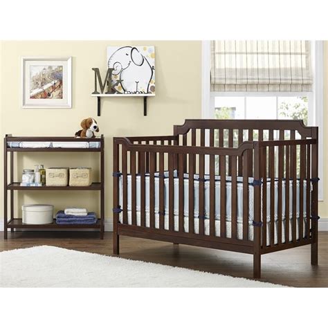 Baby Relax Emma 2 In 1 Crib And Changing Table Combo In Gray Da6790