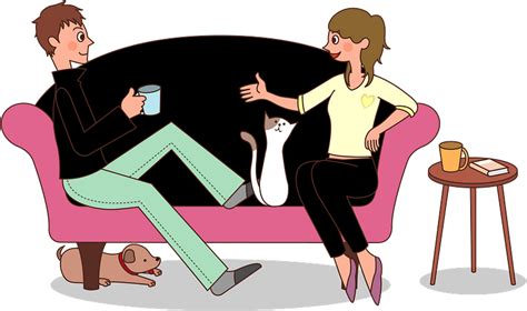 Couple Is Talking On The Sofa Clipart Free Download Transparent Png