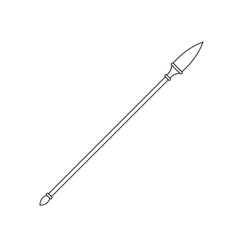 Spear Black And White Icon In Outline Style On A White Background