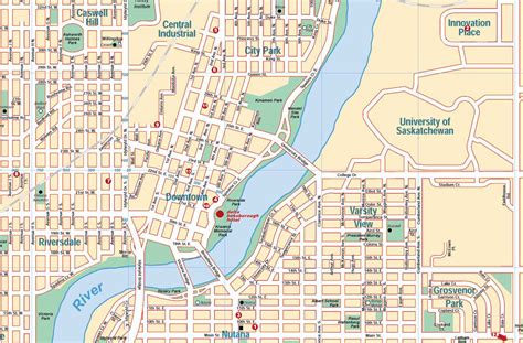 Saskatoon Saskatchewan Tourist Map Saskatoon Saskatchewan • Mappery
