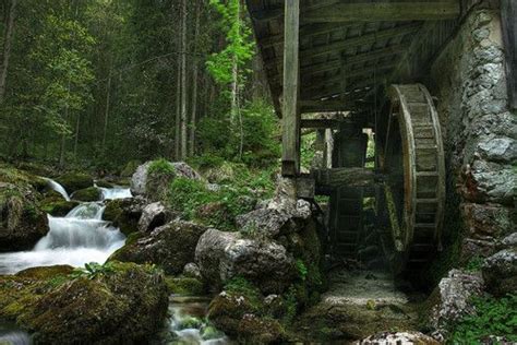 Old Mill At Golling Waterfalls Near Salzburg Austria By Hghtower On