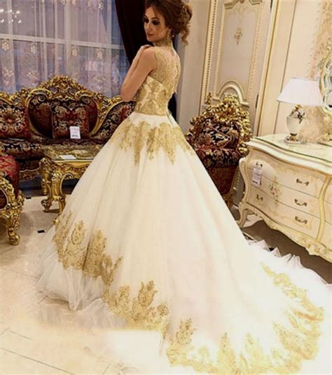 Wedding Dresses White And Gold