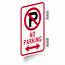 No Parking Sign Bidirectional Arrow & Double Sided