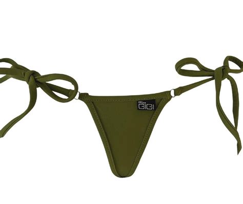 Agave Micro Bikini Bottom G String String Swimwear Olive Extreme Micro Bikini Minimal