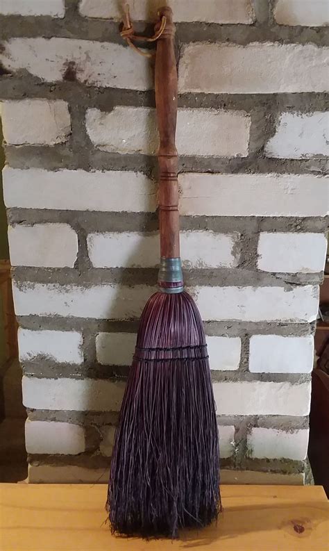Vintage Hearth Fireplace Broom Natural Bristles Turned Wood Etsy