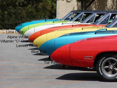Mopar Color Chart Dodge Muscle Cars Plymouth Superbird Mopar