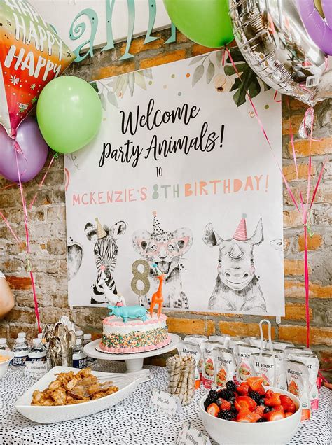 Mckenzies 8th Party Animal Theme Birthday Party