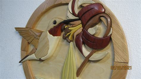 Hummingbird Wood Carved Wall Decor Intarsia Art By Etsy