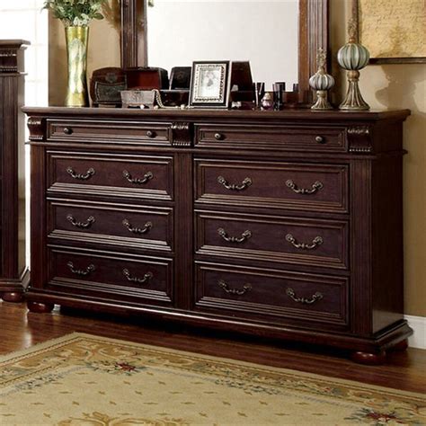 Furniture Of America Esperia Brown Cherry 8 Drawer Dresser At