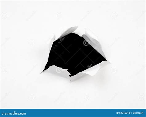 Black Hole In White Paper Stock Photo Image Of White 62345318