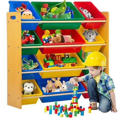 Kids Toy Storage Organizer With Plastic Binsstorage Box Shelf Drawer