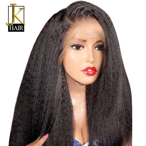 Kinky Straight Full Lace Wig 150 Density Remy Brazilian Human Hair