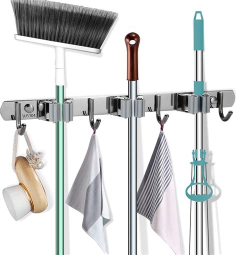 Goowin Broom Holder Broom And Mop Holder Wall Mounted Heavy Duty